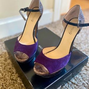 Boutique 9 Purple Suede Platforms (Size 9)